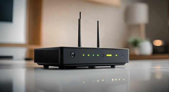 wireless router on black background