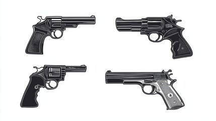 Gun images for cutting projects. Includes pistol, rifle, and silhouette designs. Perfect for Cricut users.