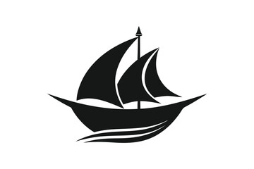  Boat Logo silhouette black vector art illustration.
