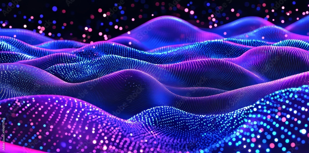 Poster an abstract neural network illustrated in 3d with a bokeh background. big data concept. global datab