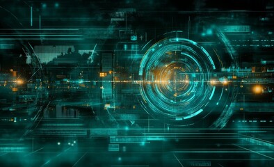 Future digital city. Global cyberspace. 3D illustration of wireless internet technology. Database protection and secure data transmission on blockchain.