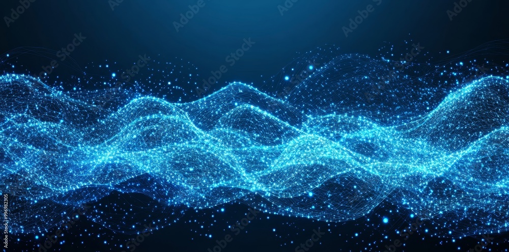 Poster a bright, colorful background with bokeh effect depicting big data and cybersecurity. neural network