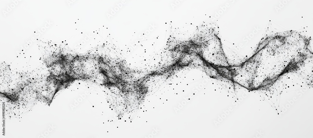 Poster the video shows data streams, neural networks in 3d, the cybersecurity of big data, and global datab