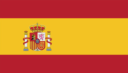 The flag of Spain , Spanish Flag , National Flag Of Spain , flat vector