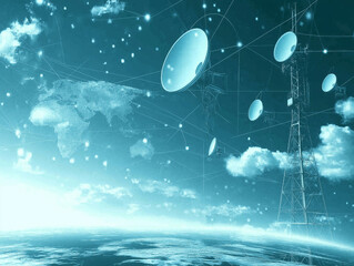 Technology internet communication network theme