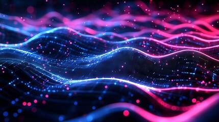 Big data concept illustration with 3D images of neural networks. Cyber cities, digital technology, and security in global information. Blockchain, database in global information sector.