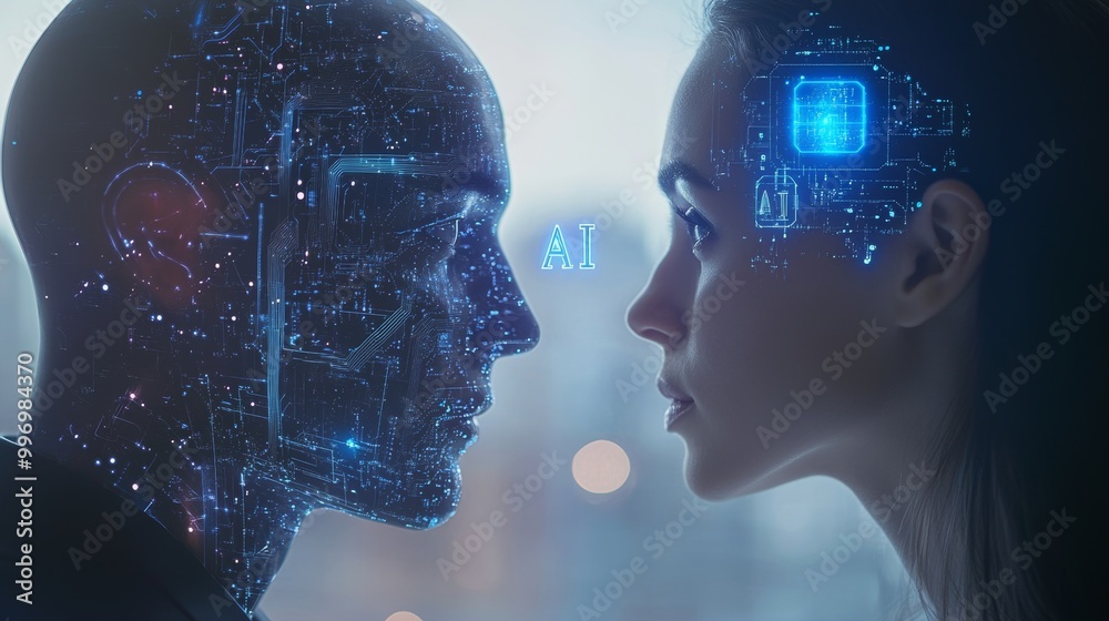 Poster connecting machines and ai to stocks.chat bots software networks.big data and transfer protocol syst