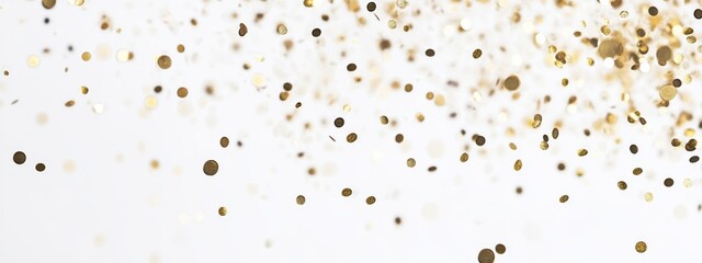 An elegant theme. Falling gold confetti. Decorations and celebrations.