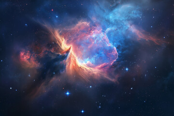 Mesmerizing Glowing Nebula Filled with Swirling Gas and Distant Stars, Showcasing the Wonders of the Cosmos