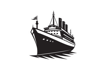 Obraz premium Fishing Boat silhouette vector illustration, Fishing Boat silhouette vector 