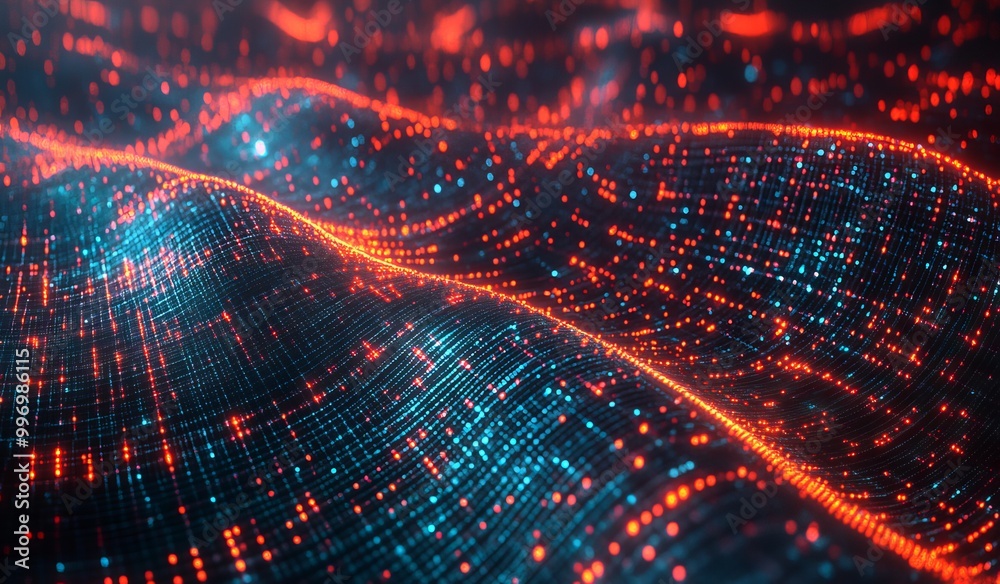 Poster the business and digital technologies. data flow in a secure system. analytics for innovation. 3d il
