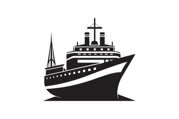 Obraz premium Fishing Boat silhouette vector illustration, Fishing Boat silhouette vector 