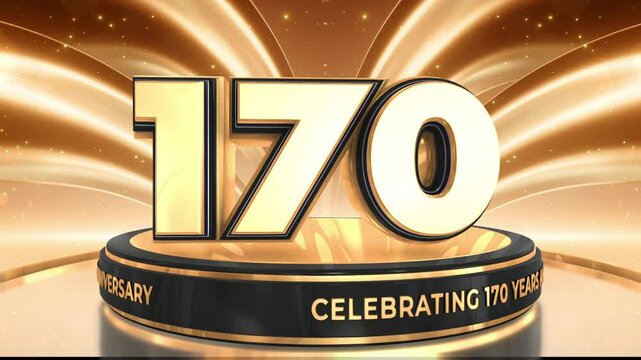170 year, 170th anniversary video, backdrop, background, backdrop in 3D Metallic Gold
