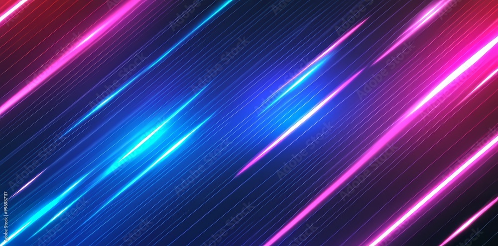 Poster a 3d illustration of strips, strings and rays showing an abstract speed cyber flow in high tech back