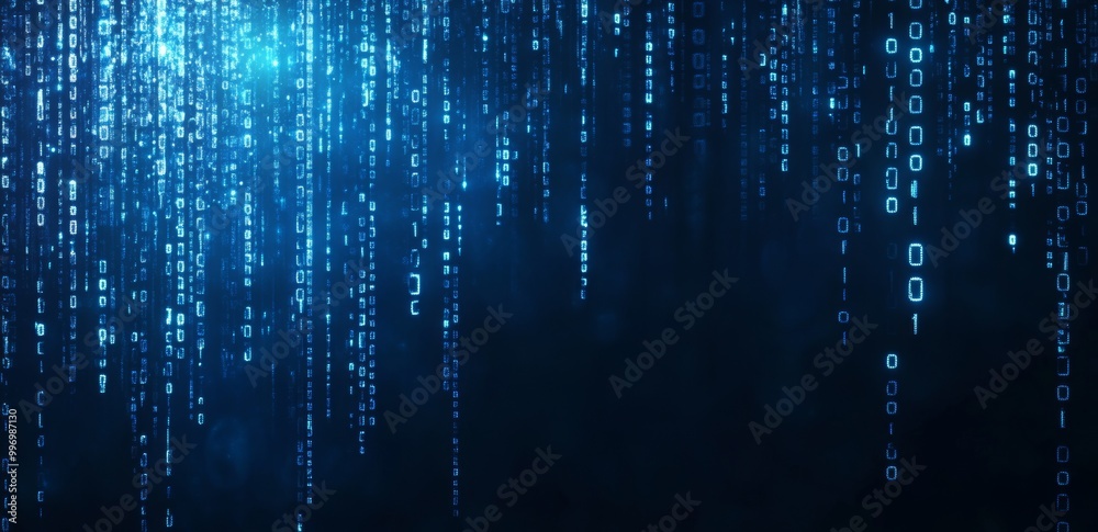 Poster 3d illustration of a wavy open source surface. cyber data stream. digital neural networks.