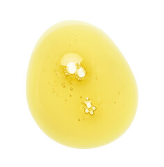 Essential oil drop isolated on white, top view. Cosmetic product