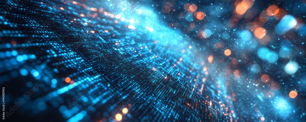 Poster the concept of big data. business and digital technologies. data flow in a secure environment. wirel