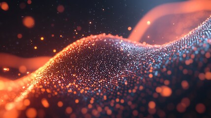 Scientific and technological clumps of cells. Nano molecule 3D illustration. Innovative laboratory research.
