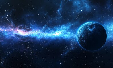 Obraz premium Illustration of outer space and the speed of light in 3D.
