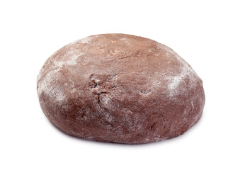 Chocolate dough isolated on white. Making cookies