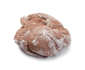 Chocolate dough isolated on white. Making cookies