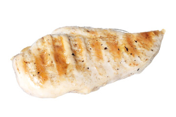 Delicious grilled chicken breast isolated on white