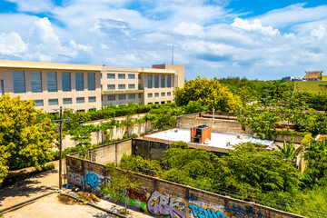 Obraz premium City panorama cityscape drone above of Playa del Carmen Mexico.