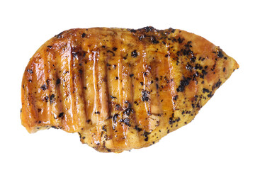 Delicious grilled chicken breast isolated on white