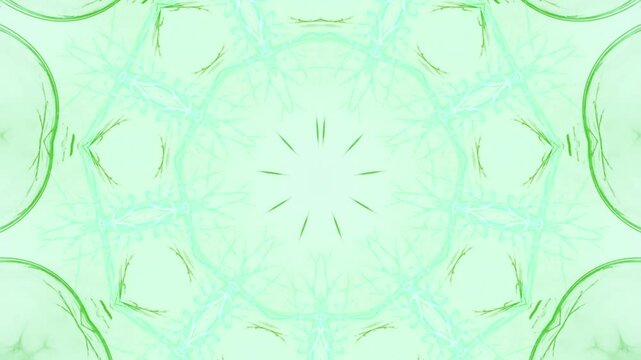 bl&uuml;tenf&ouml;rmige abstrakte Grafik, Sternf&ouml;rmig, Fr&uuml;hlingsdesign, Pastellfarben, Mandala, mittig, symmetrisch, gr&uuml;n