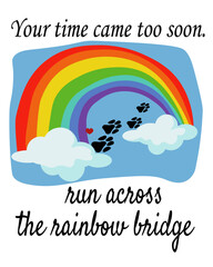Thank you card for lost pet, kind phrase in memory of an animal