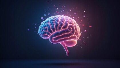 Futuristic Brain Network with Triangular Connections and AI Elements,