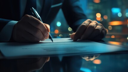 Businessman check electronic documents on digital documents and. checklist approve, online evaluation of business on virtual interface, Communication technology concept.