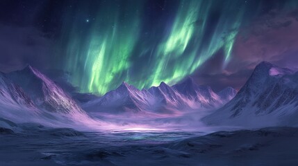 Fototapeta premium Aurora Borealis Illuminating the Night Sky