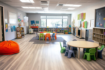 Engaging Special Education Classroom Filled with Interactive Learning Tools and Colorful Educational Materials