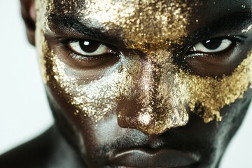 Dramatic Portrait with Gold Glitter