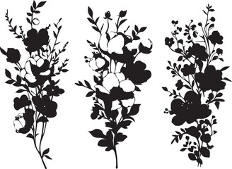 Set Flowers. Hand drawn vector illustration	