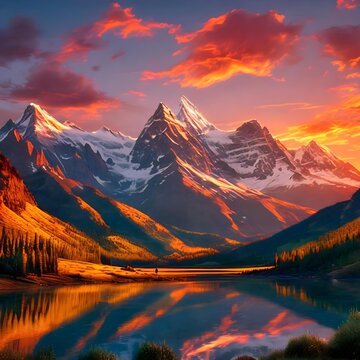 sunset in the mountains
