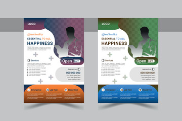 Corporate healthcare medical medicine and science Flyer design template.