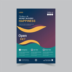 Corporate healthcare medical medicine and science Flyer design template.