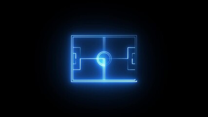 Animation of neon sports stadium on black background with neon light collar animated . - Powered by Adobe