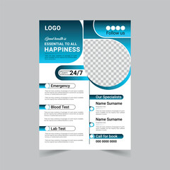 Corporate healthcare medical medicine and science Flyer design template.