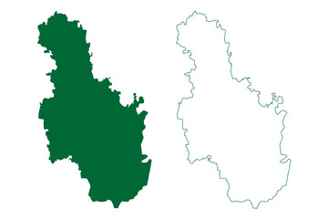 Ramanagara district (Karnataka State, Republic of India, Bangalore Division) map vector illustration, scribble sketch Ramanagara map