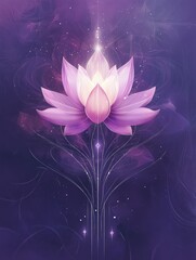 Flyer design with a purple lotus flower, AI generated