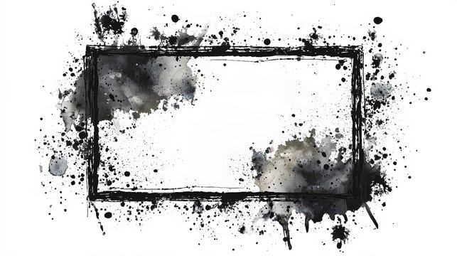 Black Ink Splatter Frame.