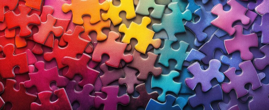 Vibrant Puzzle Pieces A Spectrum of Creativity