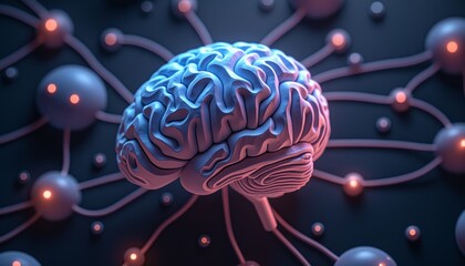 Glowing Futuristic Brain with Energetic Neural Connections