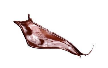Splash of sweet hot chocolate isolated on white