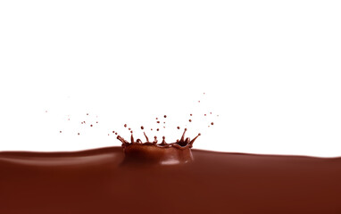 Splash of sweet hot chocolate isolated on white