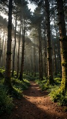 Obraz premium Woodbury Common woods in Devon, UK.