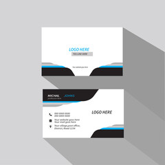 Set of modern business card print templates. Personal visiting card with company logo. Vector illustration. 
